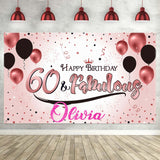 60th Theme Birthday Party Personalized Backdrop