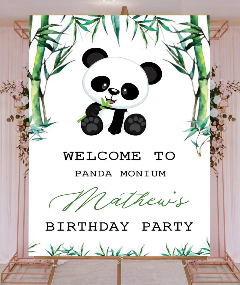 Panda Theme Birthday Party Yard Sign/Welcome Board.