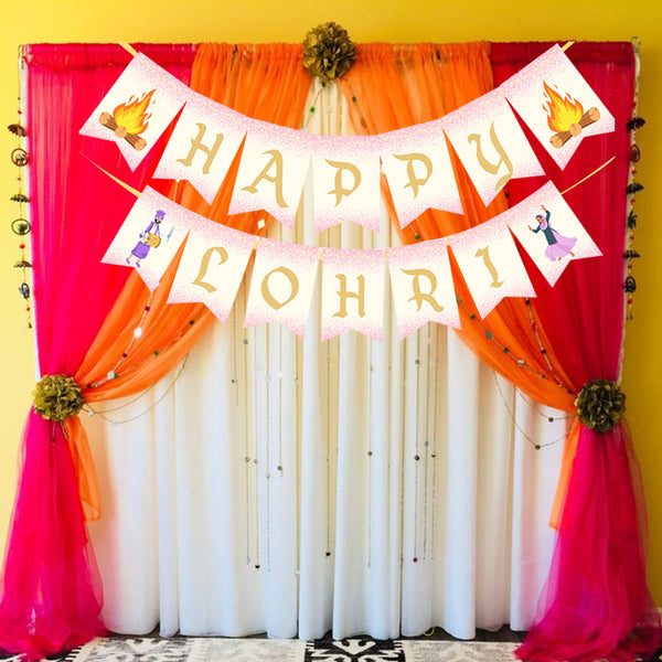 Happy Lohri  Banner or Buntings  for Decoration