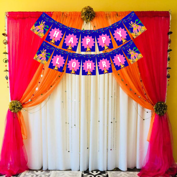 Happy Lohri  Banner or Buntings  for Decoration