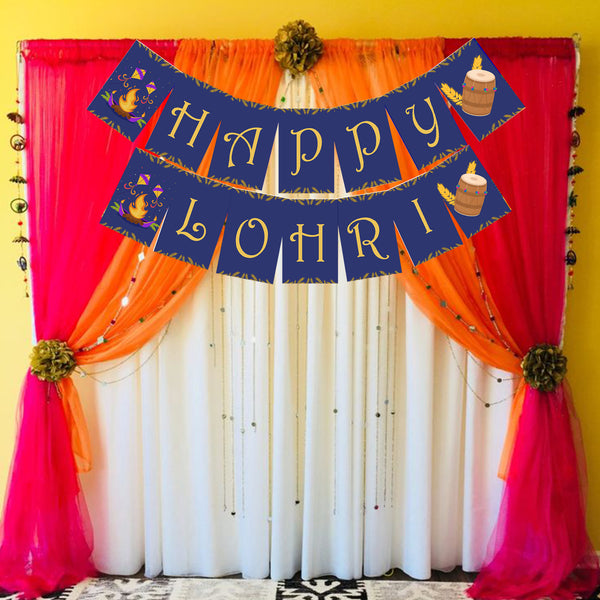 Happy Lohri  Banner or Buntings  for Decoration