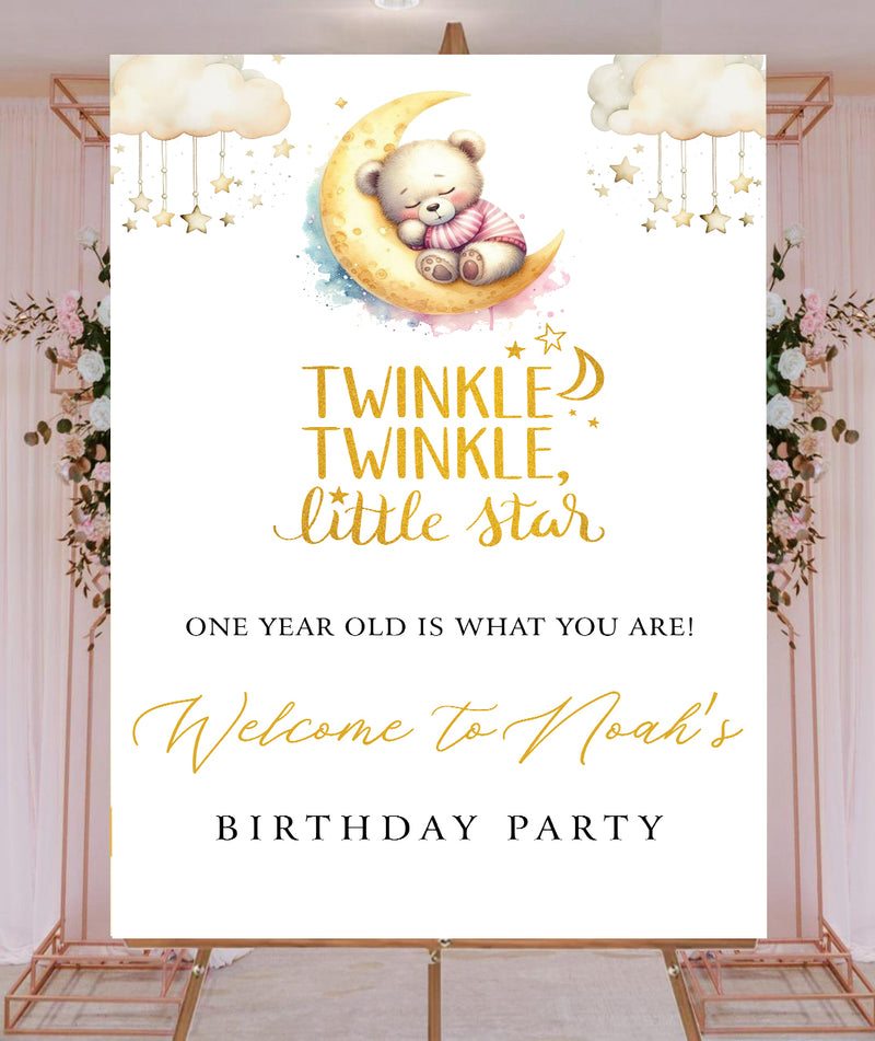 Twinkle Twinkle Little Star Theme Birthday Party Yard Sign/Welcome Board.