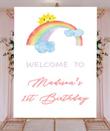 Rainbow Theme Birthday Party Yard Sign/Welcome Board