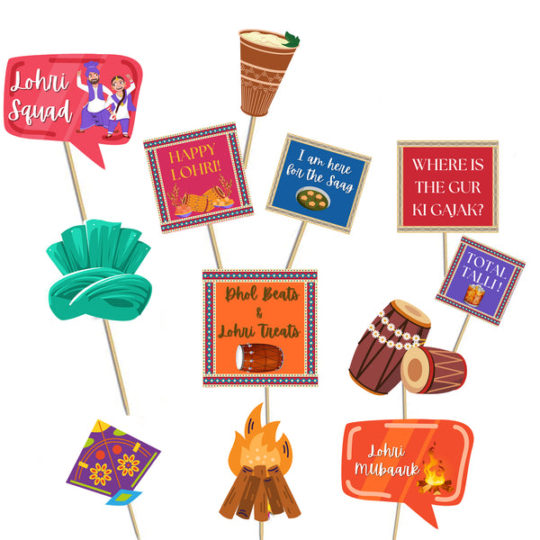 Lohri Party Photo Booth Props Kit