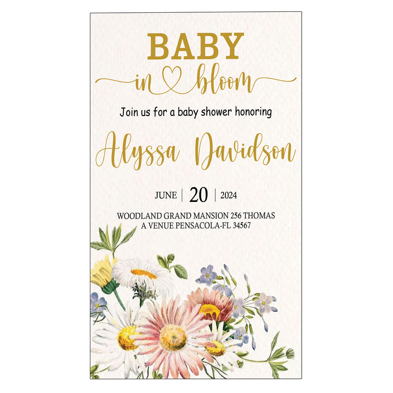 Baby In Bloom Theme Baby Shower E- Invite/Printed Invitation Card