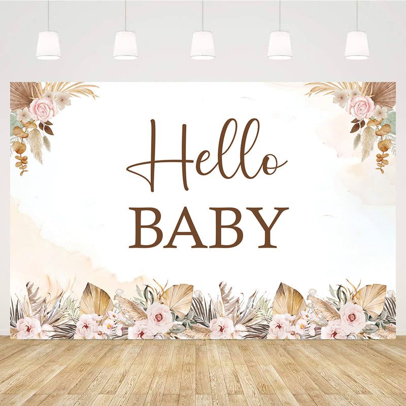 Boho Theme Baby Shower Party Personalized Backdrop