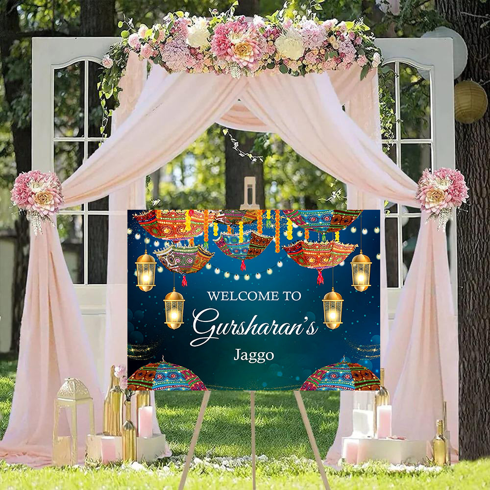 Mehndi Ceremony Signage or Welcome Board for Decoration