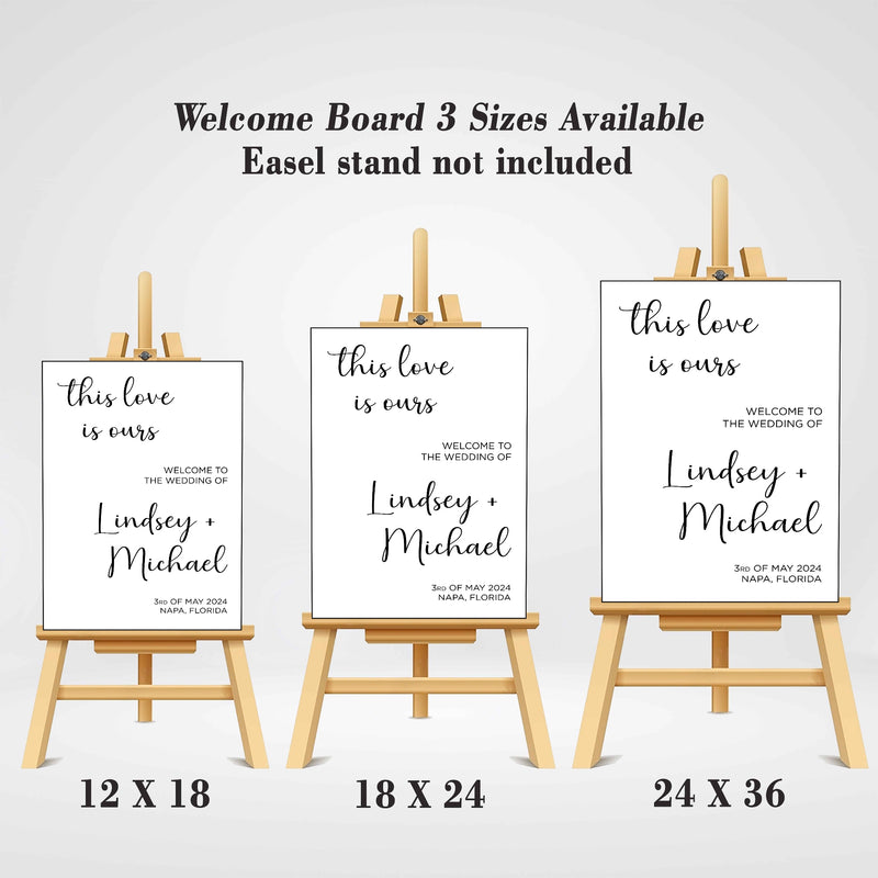 Modern Minimalist Theme Wedding Welcome Sign Board for Decoration