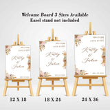 Pampas Grass Theme Wedding  Welcome Sign Board for Decoration