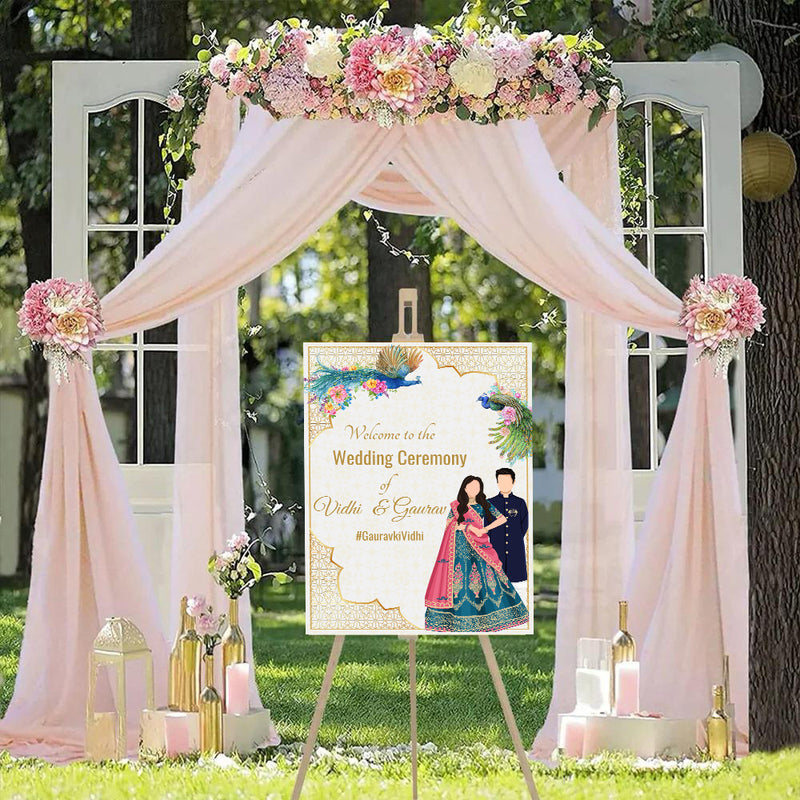 Indian Wedding Ceremony Welcome Board for Decoration