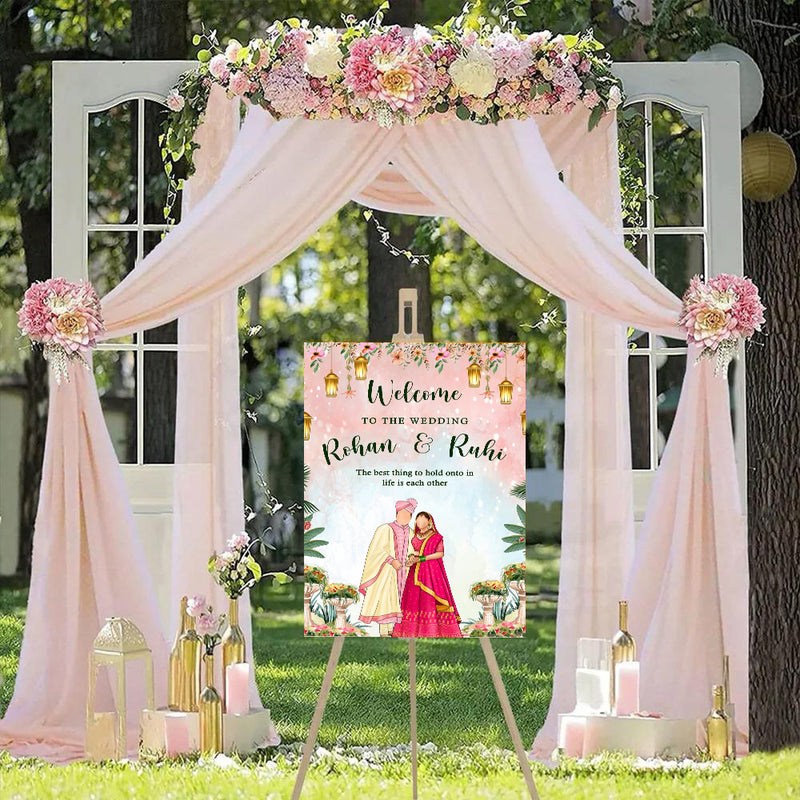 Indian Wedding Ceremony Welcome Board for Decoration