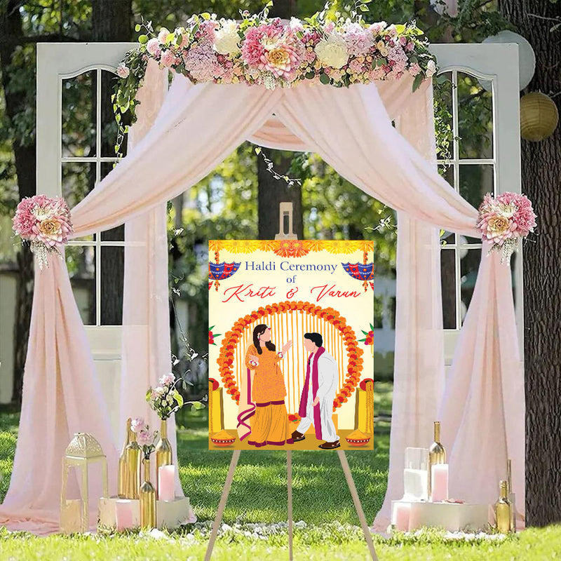 Haldi Ceremony Welcome Board for Decoration