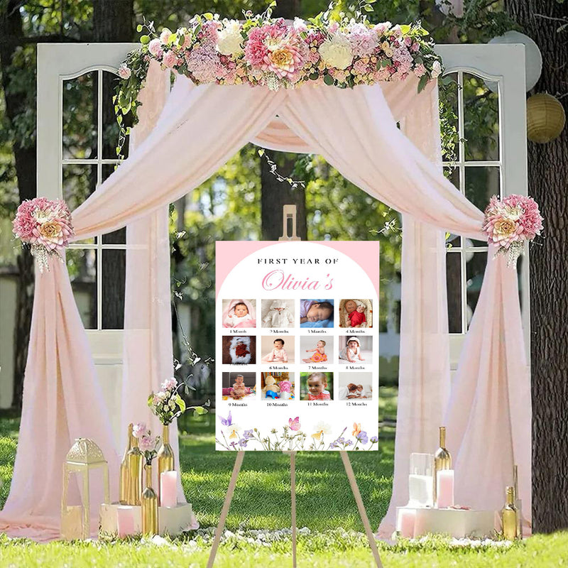 Wild Flower Theme Baby First Year Photo Sign Board