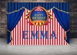 Carnival Theme Birthday Party Personalized Backdrop.