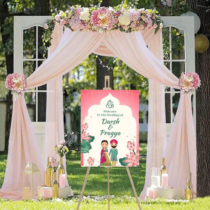 Indian Wedding Ceremony Welcome Board for Decoration