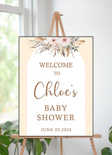 Boho Theme Baby Shower Welcome Board Sign for Decoration