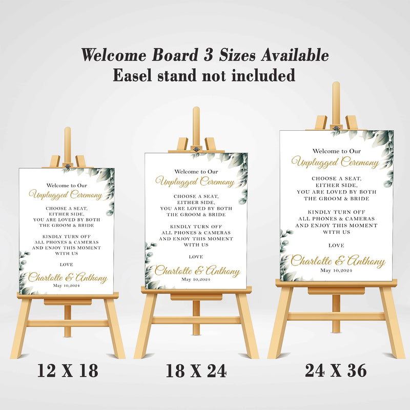 Unplugged Ceremony Wedding Sign Board for Decoration