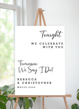 Rehearsal Dinner - The Night Before Welcome Sign Board