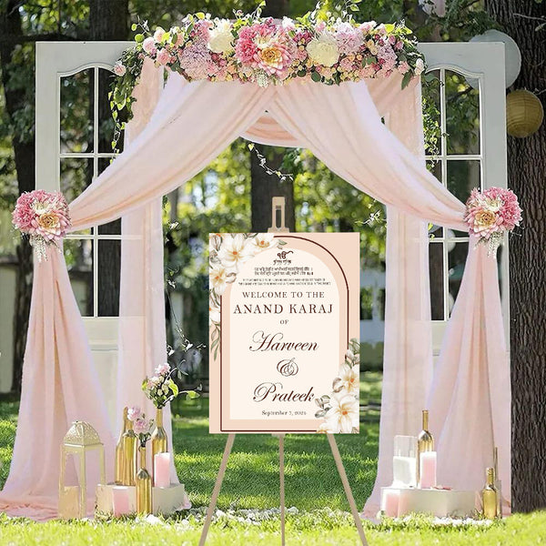 Indian Punjabi Wedding Anand Karaj Ceremony Welcome Board for Decoration