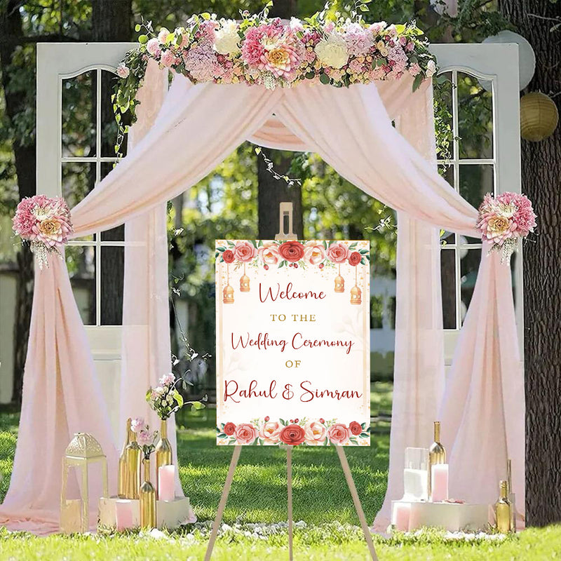 Indian Wedding Ceremony Welcome Board for Decoration