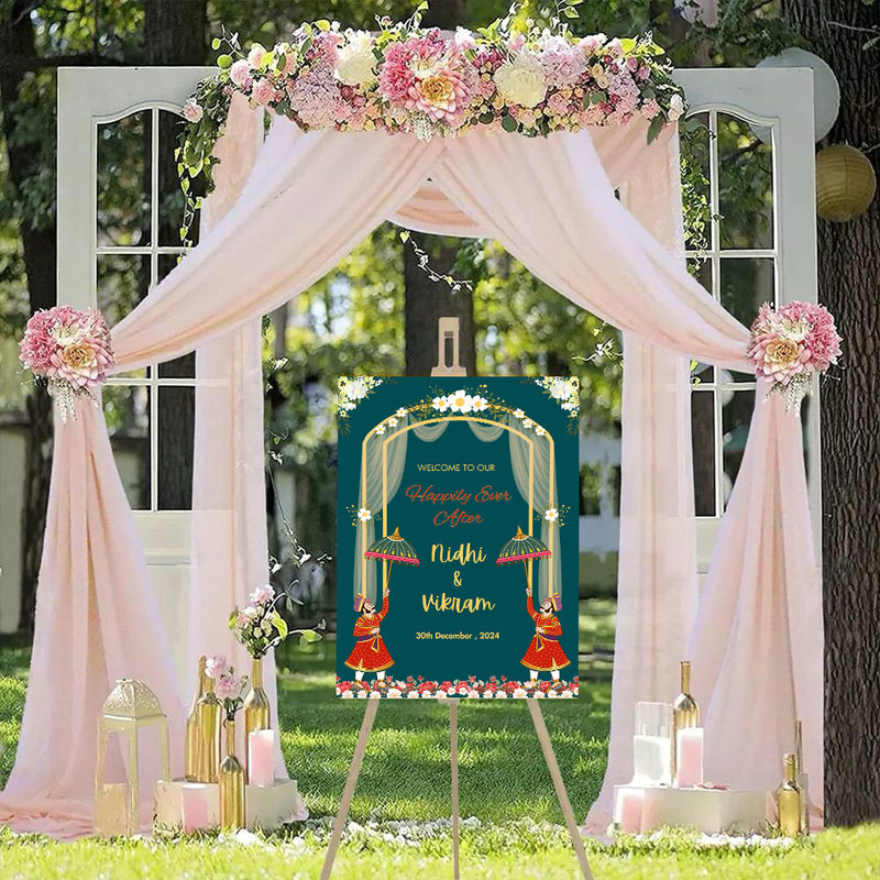 Indian Wedding Ceremony Welcome Board for Decoration