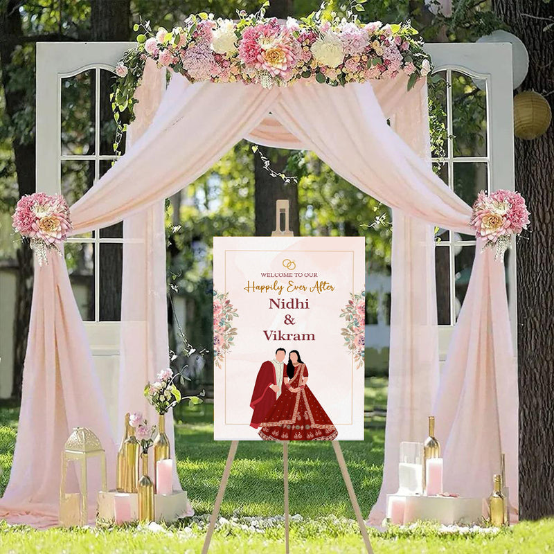 Indian Wedding Ceremony Welcome Board for Decoration