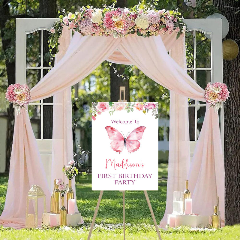 Butterfly Theme Birthday Party Yard Sign/Welcome Board