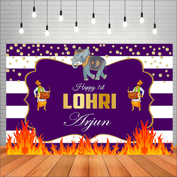 Lohri Party Personalized Backdrop for Decoration