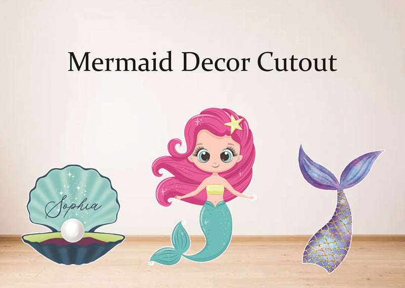 Mermaid Theme Birthday Party Cutouts