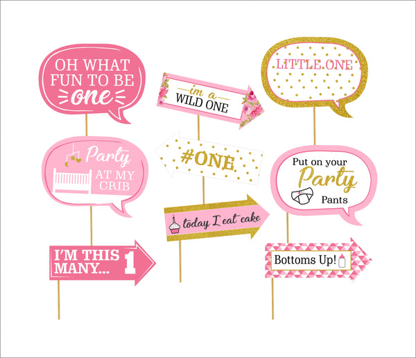 One Is Fun Birthday Party Photo Props Kit