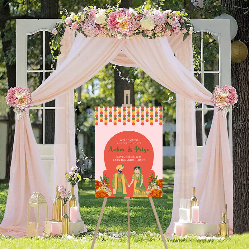 Indian Wedding Ceremony Welcome Board for Decoration