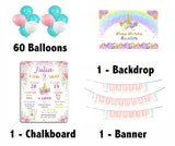 Unicorn Theme Birthday Party Personalized Multi-Saver Combo For Your Kids First Birthday