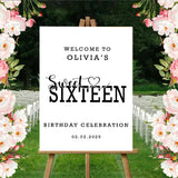 16th Theme Birthday Party Yard Sign/Welcome Board