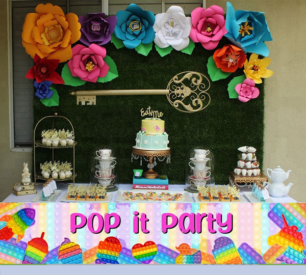 Pop It Birthday Party Long Banner for Decoration