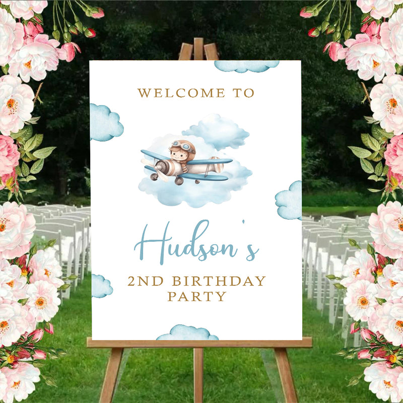 Air Plane Theme Birthday Party Yard Sign/Welcome Board