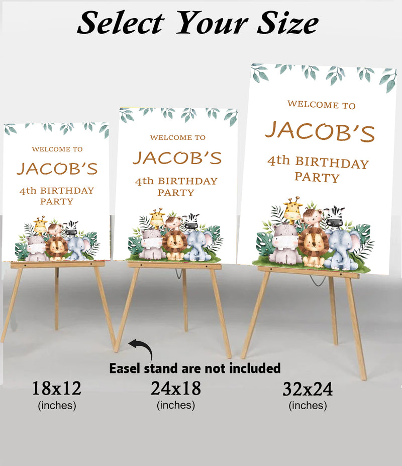 Jungle Safari Theme Birthday Party Yard Sign/Welcome Board