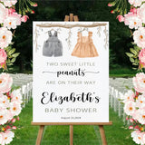 Twins Baby Shower Welcome Board Sign for Decoration