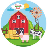 Farm Animal Theme Birthday Party Round Backdrop