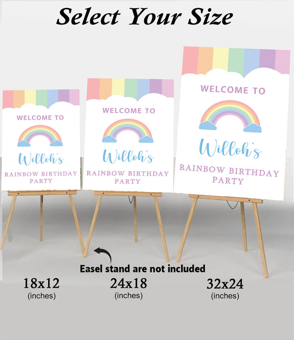 Rainbow Theme Birthday Party Yard Sign/Welcome Board