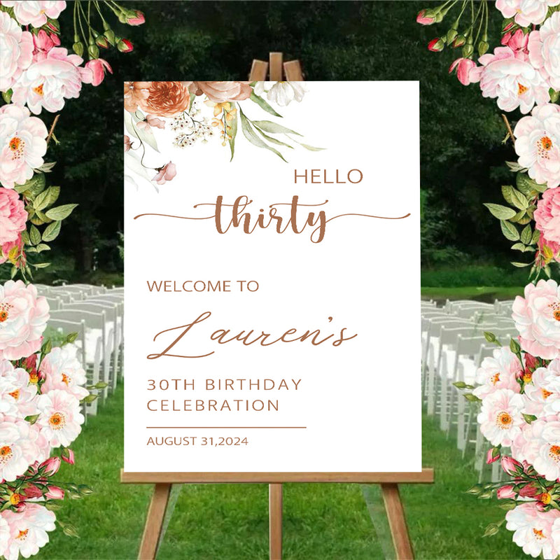 30th Theme Birthday Party Yard Sign/Welcome Board