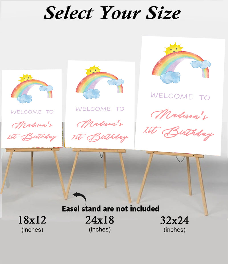 Rainbow Theme Birthday Party Yard Sign/Welcome Board