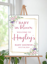 Baby in Bloom Baby Shower Welcome Board Sign for Decoration