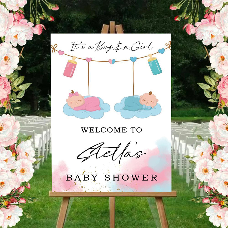 Baby Shower Welcome Board Sign for Decoration