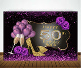 50th Theme Birthday Party Personalized Backdrop