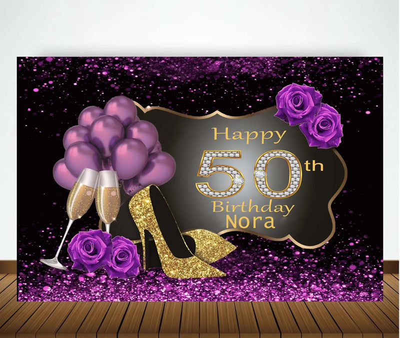 50th Theme Birthday Party Personalized Backdrop