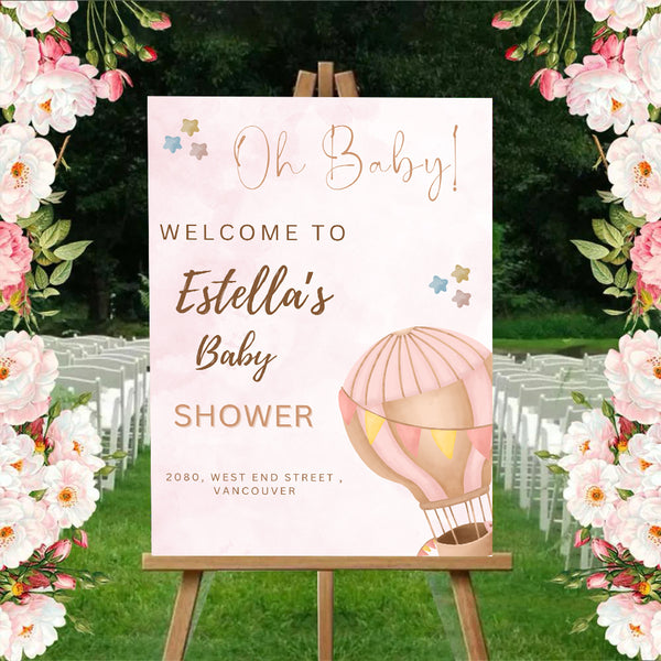 Baby Shower Welcome Board Sign for Decoration