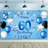 60th Theme Birthday Party Personalized Backdrop