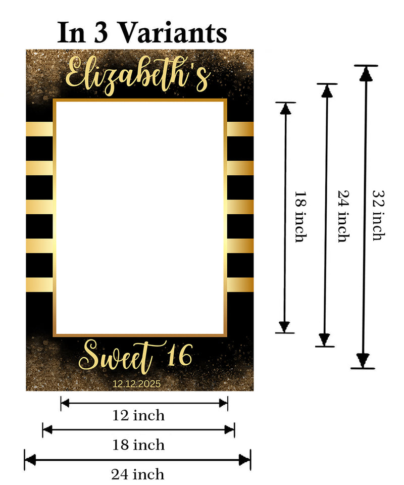 16th Theme Birthday Party Selfie Photo Booth Frame