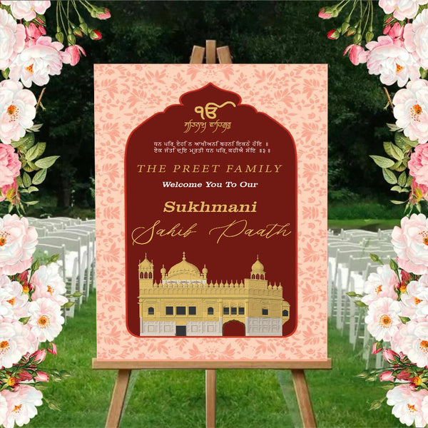 Sukhmani Sahib Path Welcome Sign Board for Decoration