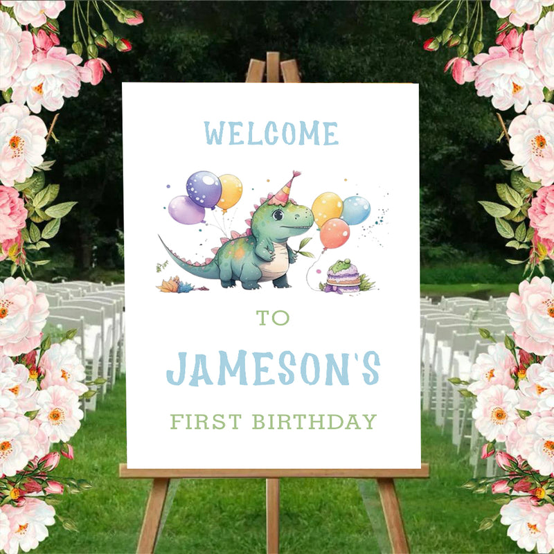 Dinosaur Theme Birthday Party Yard Sign/Welcome Board